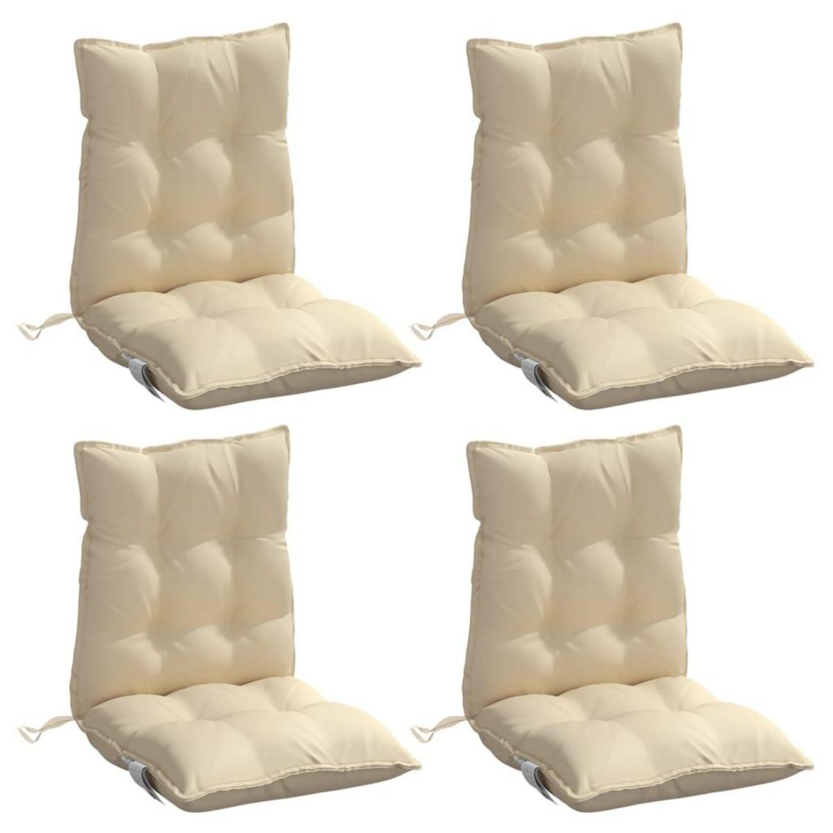 VIDAXL Coussins de chaise a dossier bas lot de 4 beige tissu oxford