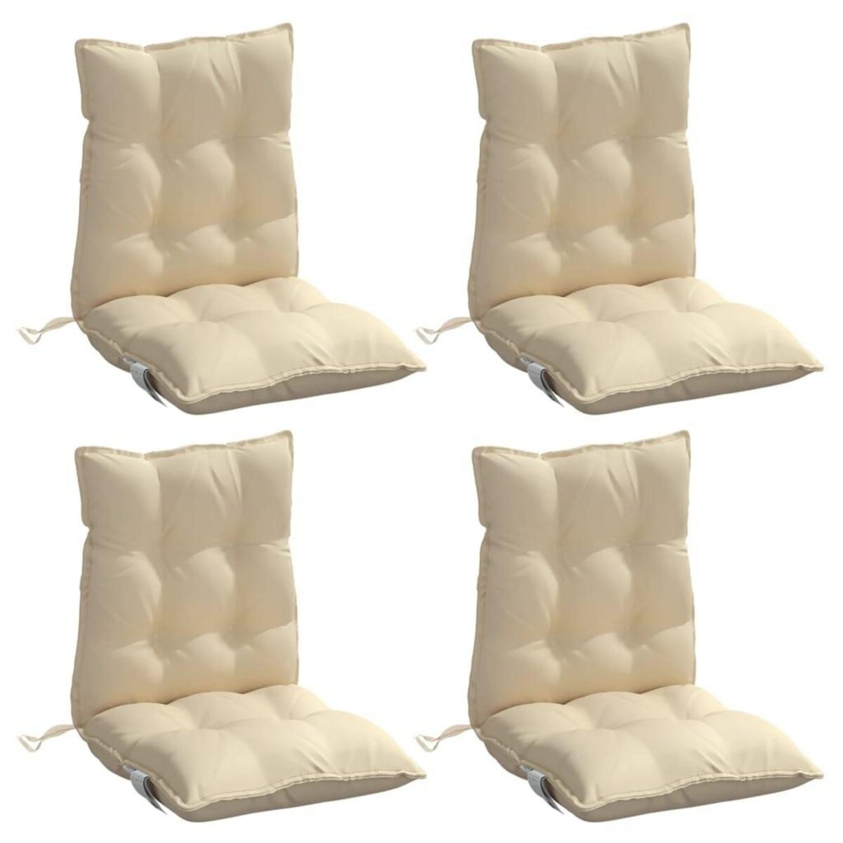 VIDAXL Coussins de chaise a dossier bas lot de 4 beige tissu oxford