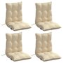 Voir la diapositive 3 : VIDAXL Coussins de chaise a dossier bas lot de 4 beige tissu oxford
