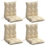 Voir la diapositive 3 : VIDAXL Coussins de chaise a dossier bas lot de 4 beige tissu oxford