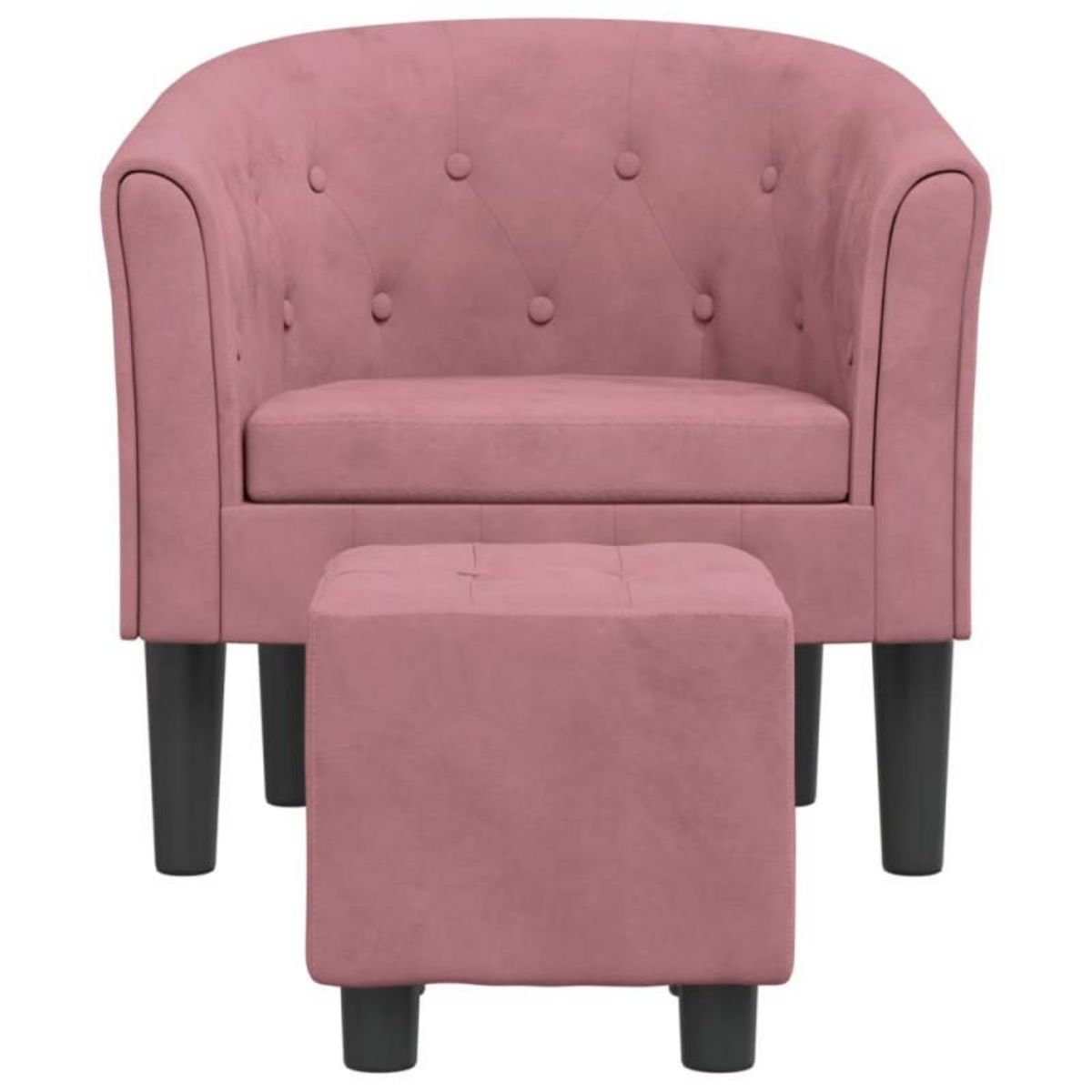 VIDAXL Fauteuil avec repose pied rose velours