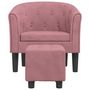 Voir la diapositive 3 : VIDAXL Fauteuil avec repose pied rose velours