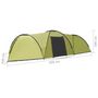Voir la diapositive 6 : VIDAXL Tente igloo de camping 650x240x190 cm 8 personnes Vert