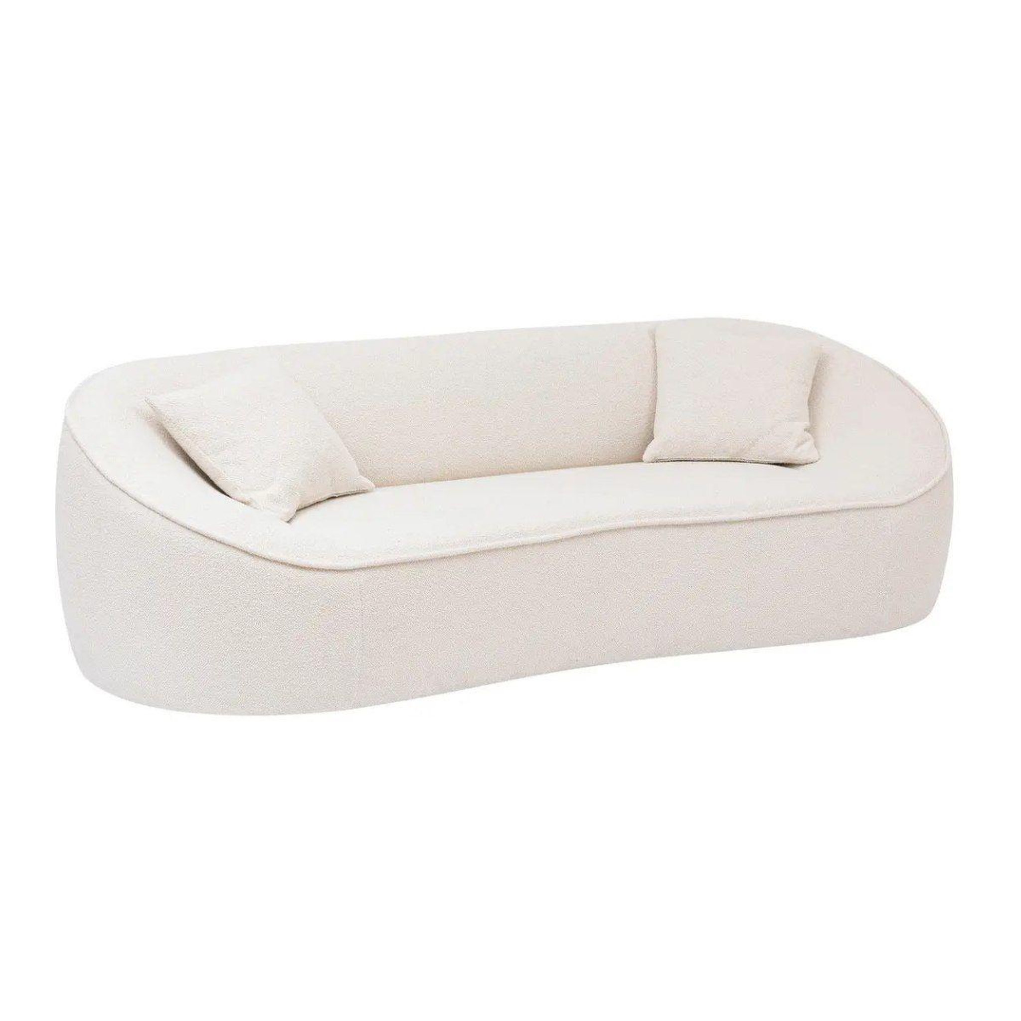 ATMOSPHERA Canapé 3 places bouclette  ostuni  232cm blanc
