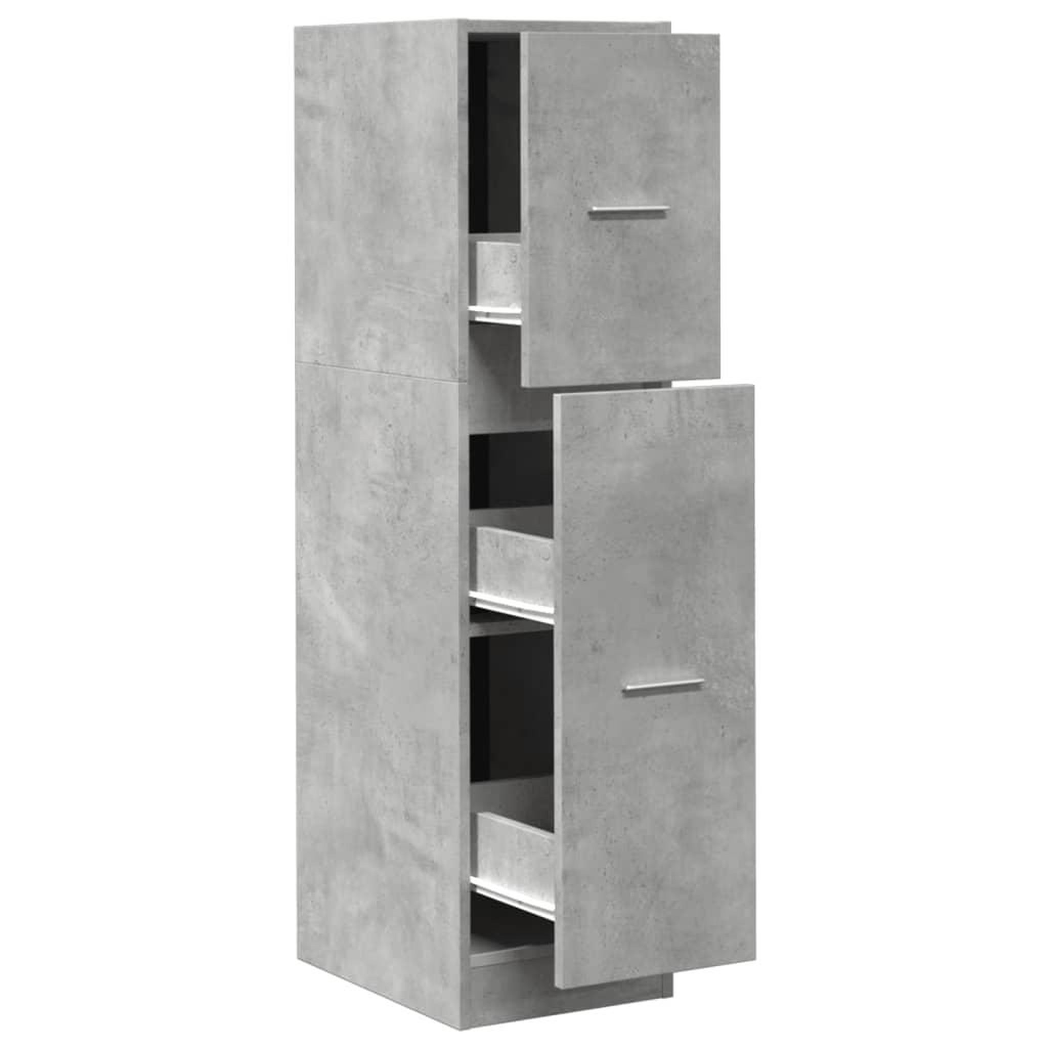 Voir la diapositive 2 : VIDAXL Armoire d'apothicaire gris beton 30x41x118 cm bois d'ingenierie