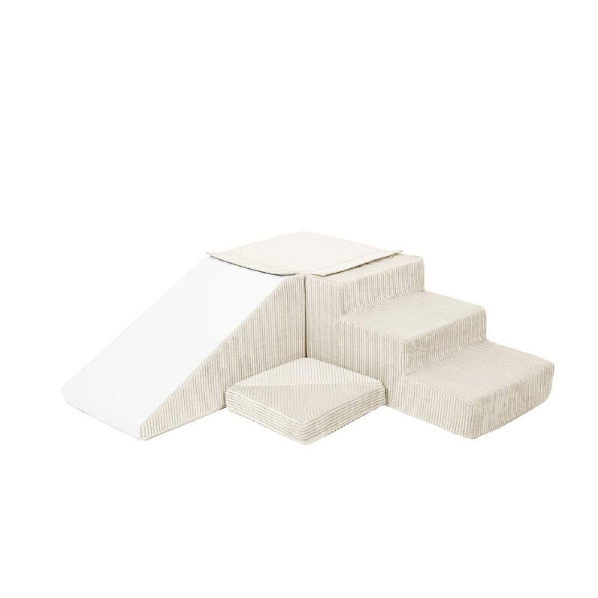 VELINDA Set de 4 blocs crème velours côtelé