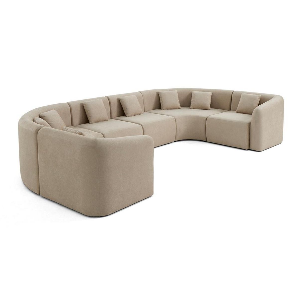 LISA DESIGN Ikare - canapé modulable panoramique - 7 places - en tissu