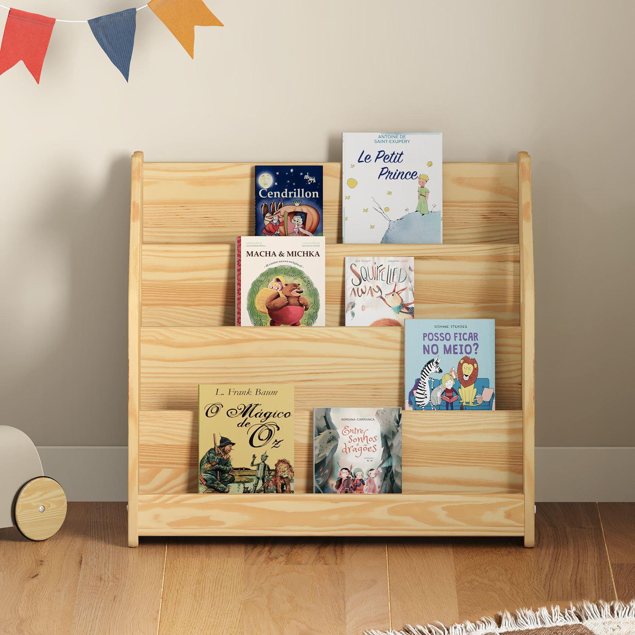 Voir la diapositive 3 : IDIMEX Bibliothèque enfant BRUNO en pin massif