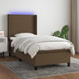 Voir la diapositive 1 : VIDAXL Sommier a lattes de lit matelas LED Marron fonce 80x200cm Tissu