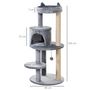Voir la diapositive 4 : PAWHUT Arbre à chats multi-équipements griffoirs grattoirs plateformes niche jeu boule suspendue Ø 48 x 104H cm gris