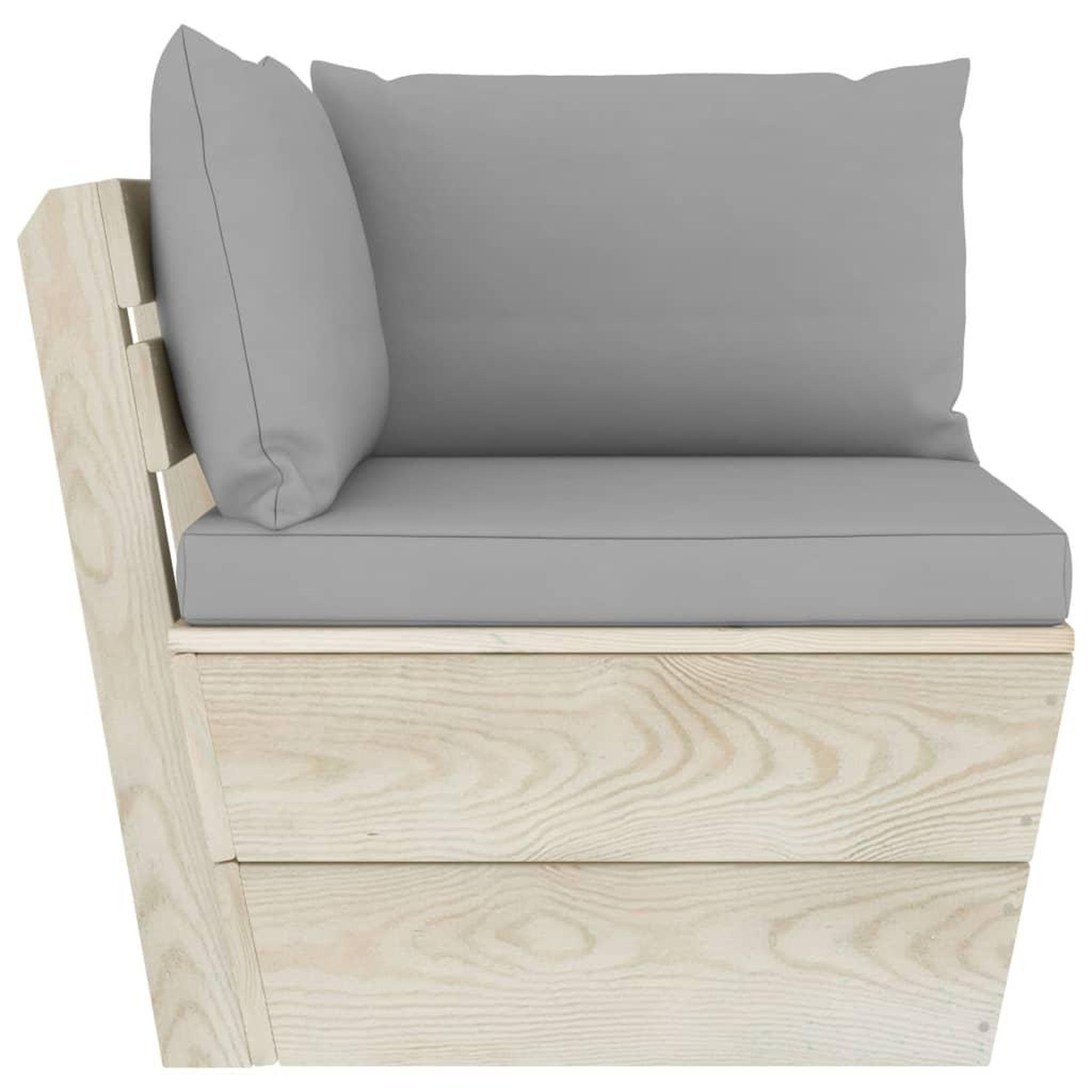 Voir la diapositive 5 : VIDAXL Salon de jardin palette 5 pcs avec coussins bois d'epicea