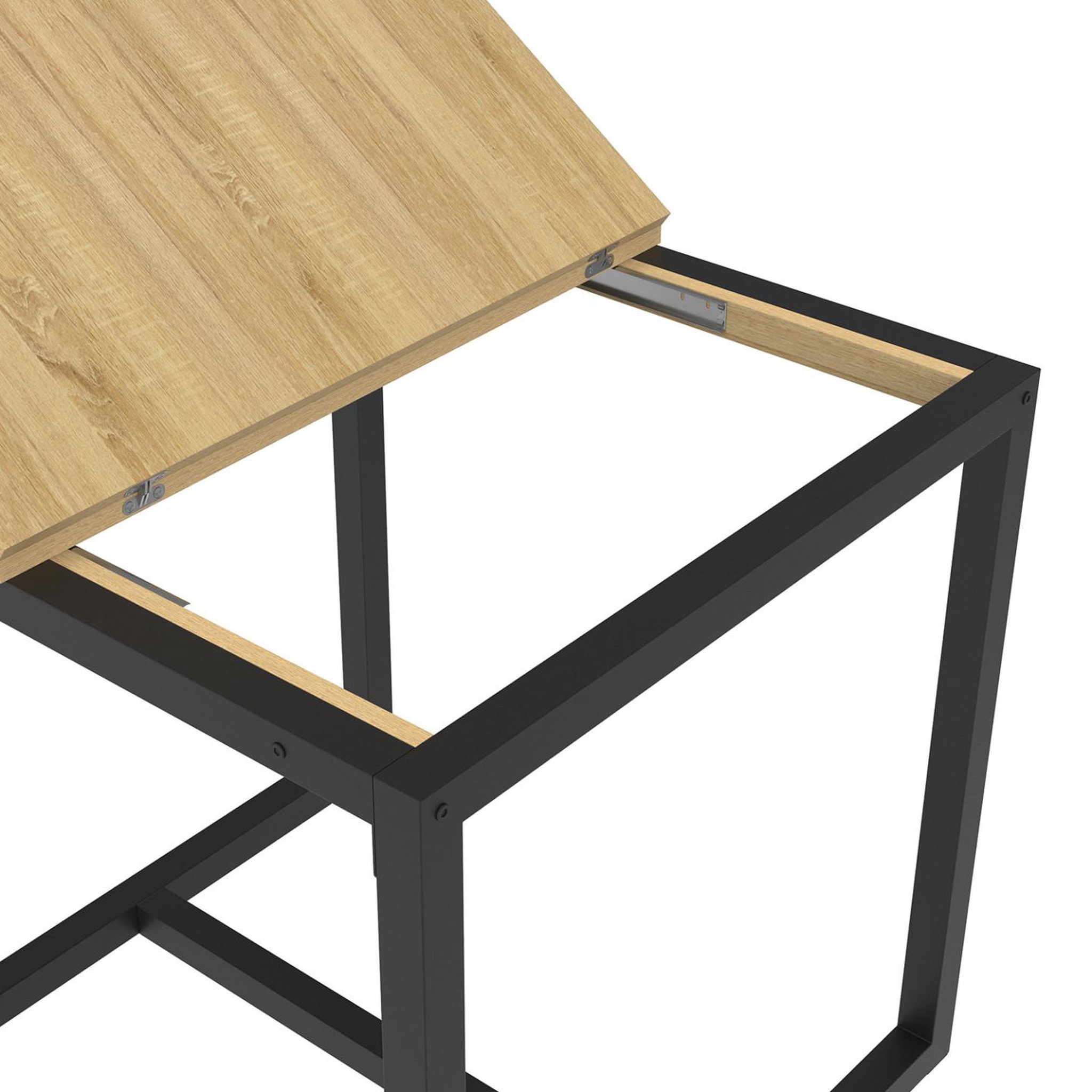 Voir la diapositive 6 : ID MARKET Table à manger extensible rectangle detroit 4-8 personnes design industriel 80-160 cm