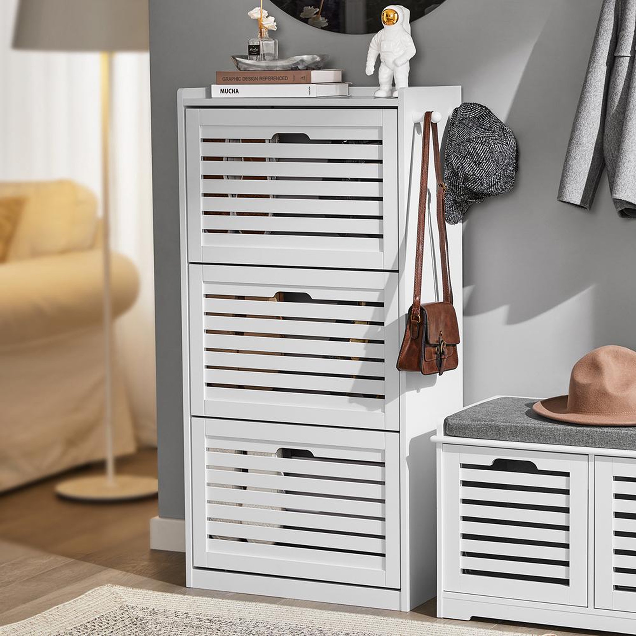 Voir la diapositive 2 : SOBUY SoBuy - Meuble À Chaussures 3 portes - Moderne - FSR108