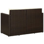 Voir la diapositive 4 : VIDAXL Canape de jardin a 2 places avec coussins Marron Resine tressee