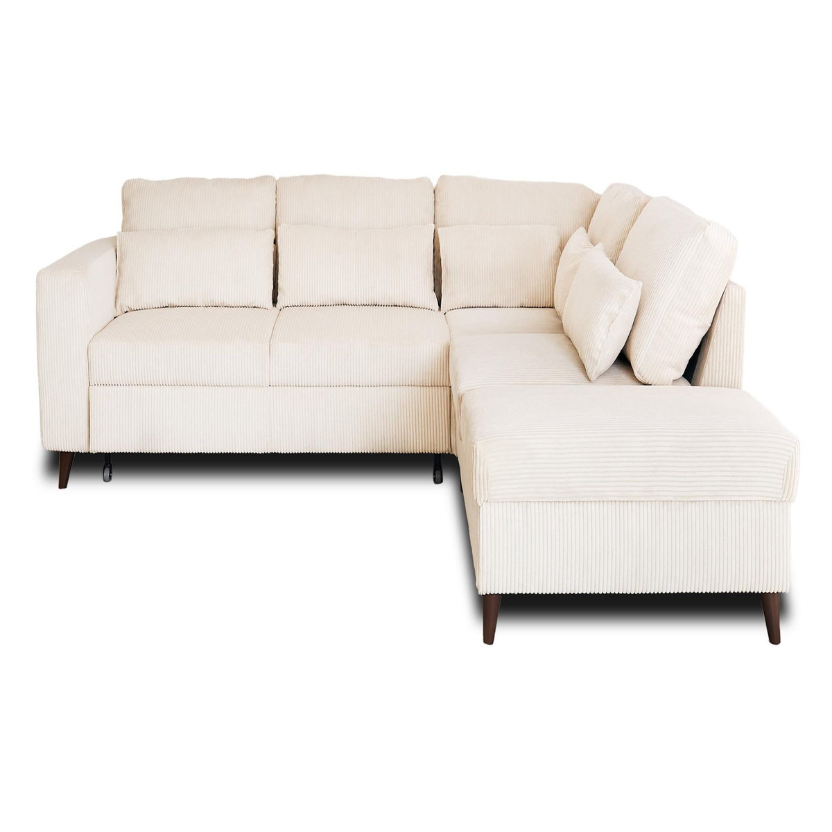 BEST MOBILIER Aubepine - canapé d'angle réversible 5 places - convertible avec coffre - en velours côtelé
