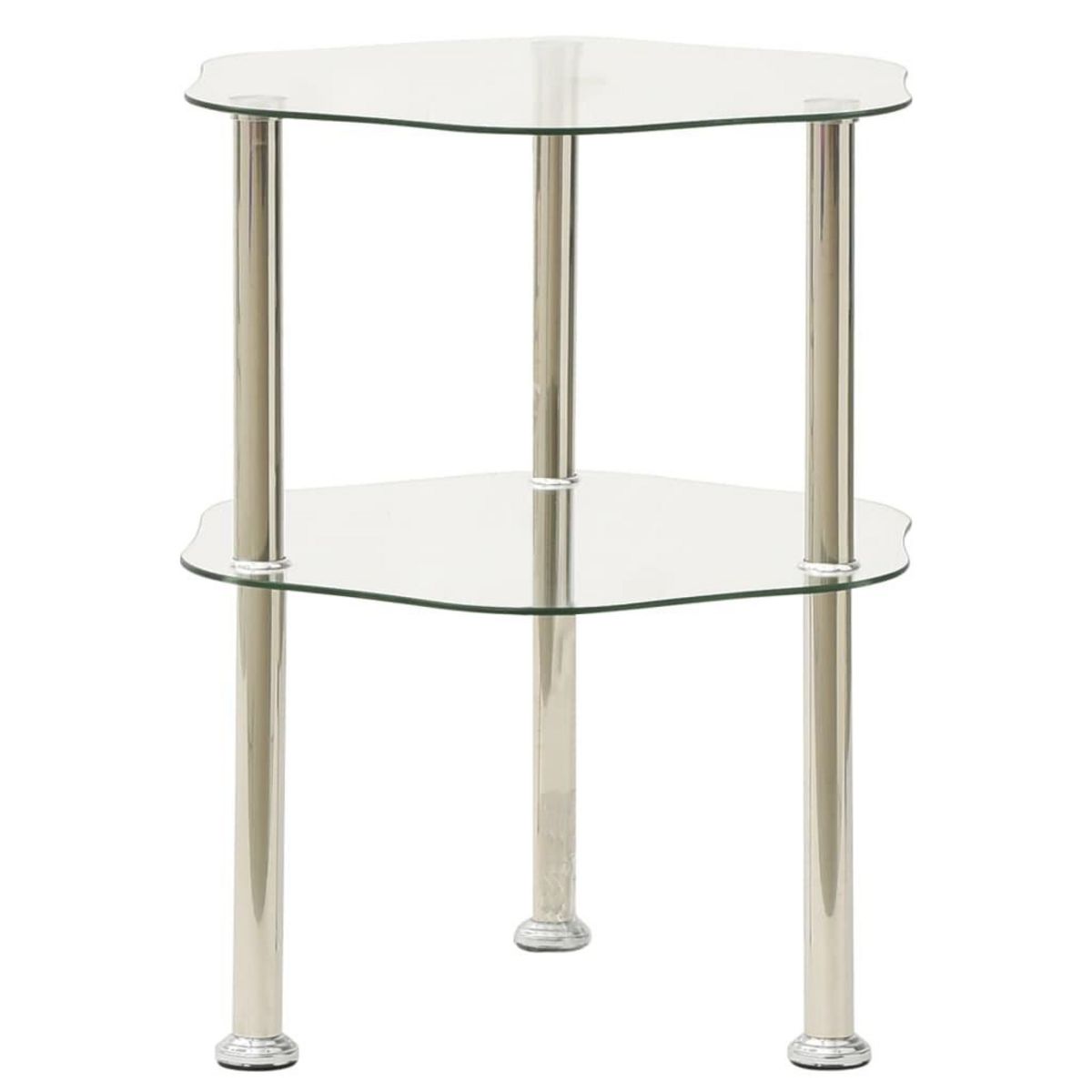 VIDAXL Table d'appoint 2 niveaux Transparent 38x38x50 cm Verre trempe