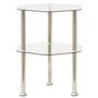 Voir la diapositive 1 : VIDAXL Table d'appoint 2 niveaux Transparent 38x38x50 cm Verre trempe