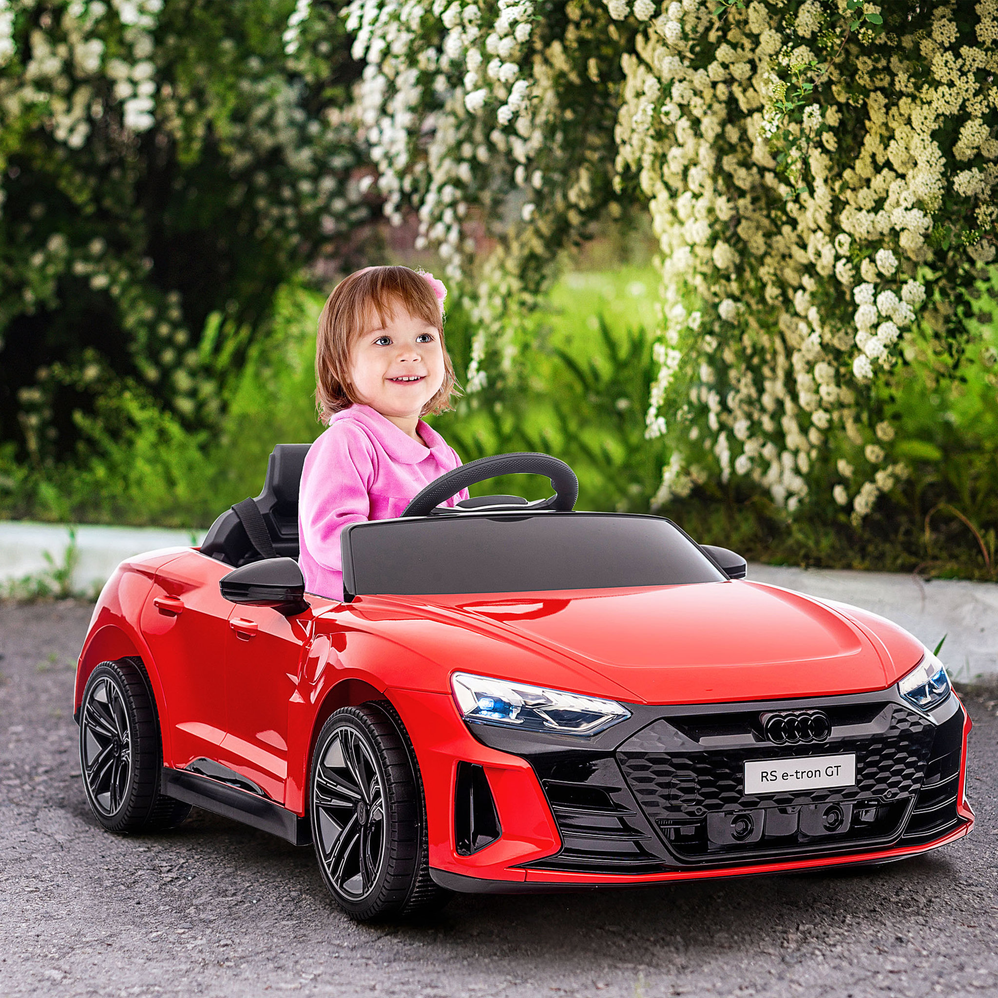 Voir la diapositive 2 : HOMCOM Véhicule électrique enfant Audi RS e-tron GT V. max. 5 Km/h télécommande effets sonores + lumineux rouge