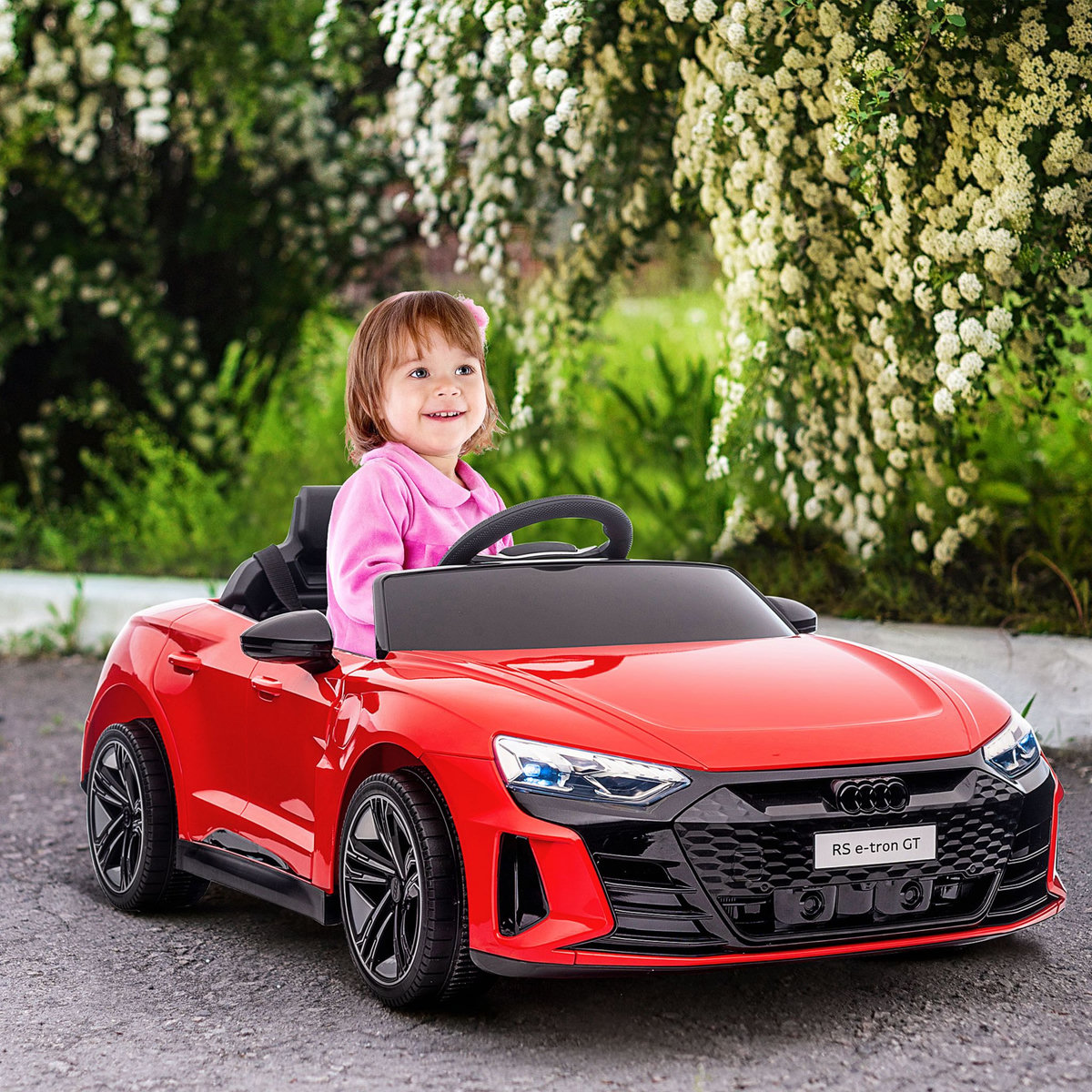 HOMCOM Véhicule électrique enfant Audi RS e-tron GT V. max. 5 Km/h télécommande effets sonores + lumineux rouge