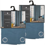 TOILINUX Lot de 2 Rideaux Lilou. Coloris disponibles : Gris, Bleu