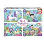 Voir la diapositive 1 : EDUCA Puzzles progressifs 4 en 1 univers fantastiques