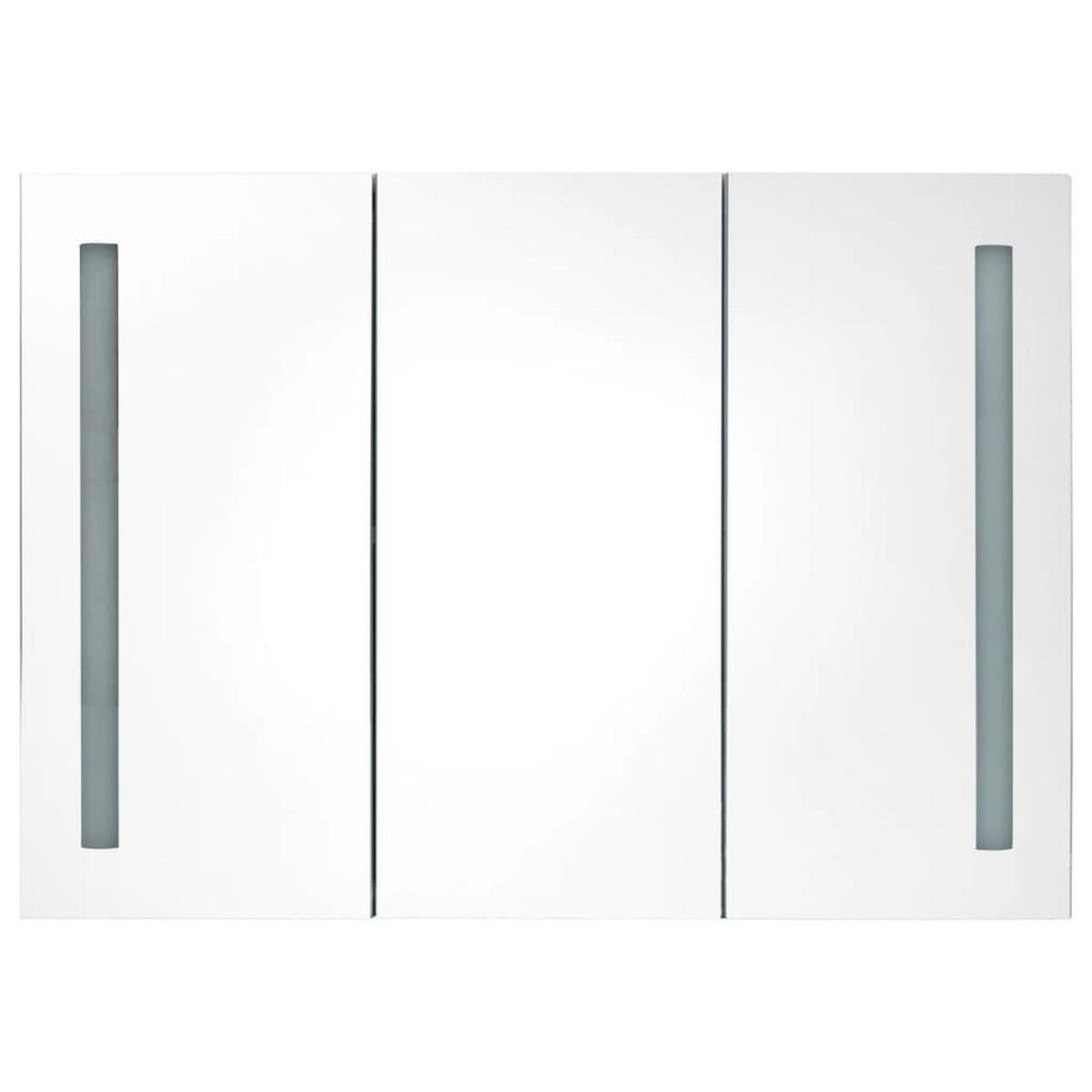 VIDAXL Armoire de salle de bain a miroir LED 89x14x62 cm Gris brillant