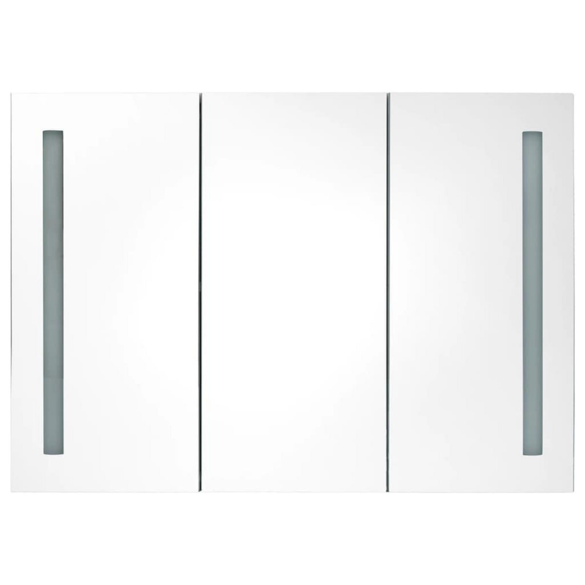 VIDAXL Armoire de salle de bain a miroir LED 89x14x62 cm Gris brillant