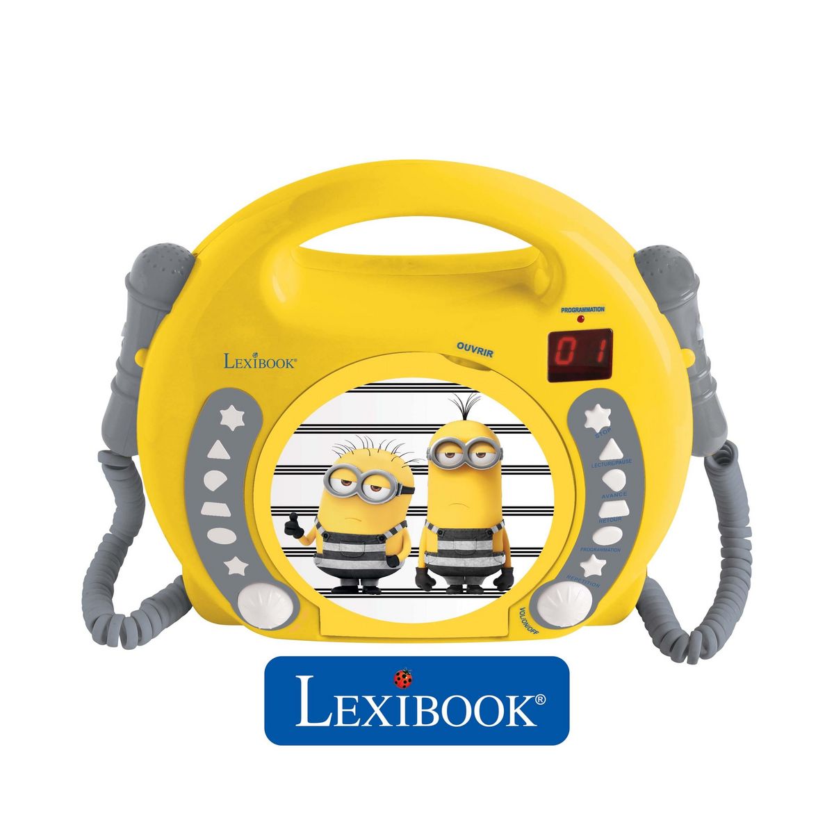 Lexibook Lecteur CD portable avec 2 microphones Les Minions