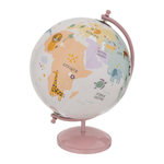 Atmosphera Kids Globe Terrestre Enfant  Animaux  28cm Rose