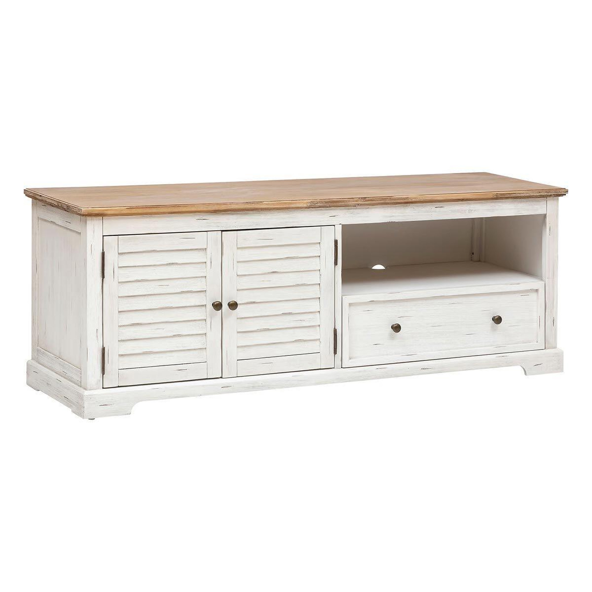 ATMOSPHERA Meuble tv 2 portes & 1 tiroir  olbia  140cm blanc