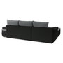 Voir la diapositive 6 : MARKET24 Canapé d'angle réversible convertible 3 places+Coffre - Simili noir et tissu gris - L 274 x P 184 cm - CELINA - Fabriqué en U