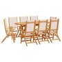 Voir la diapositive 2 : VIDAXL Ensemble a manger de jardin 9pcs bois d'acacia solide textilene