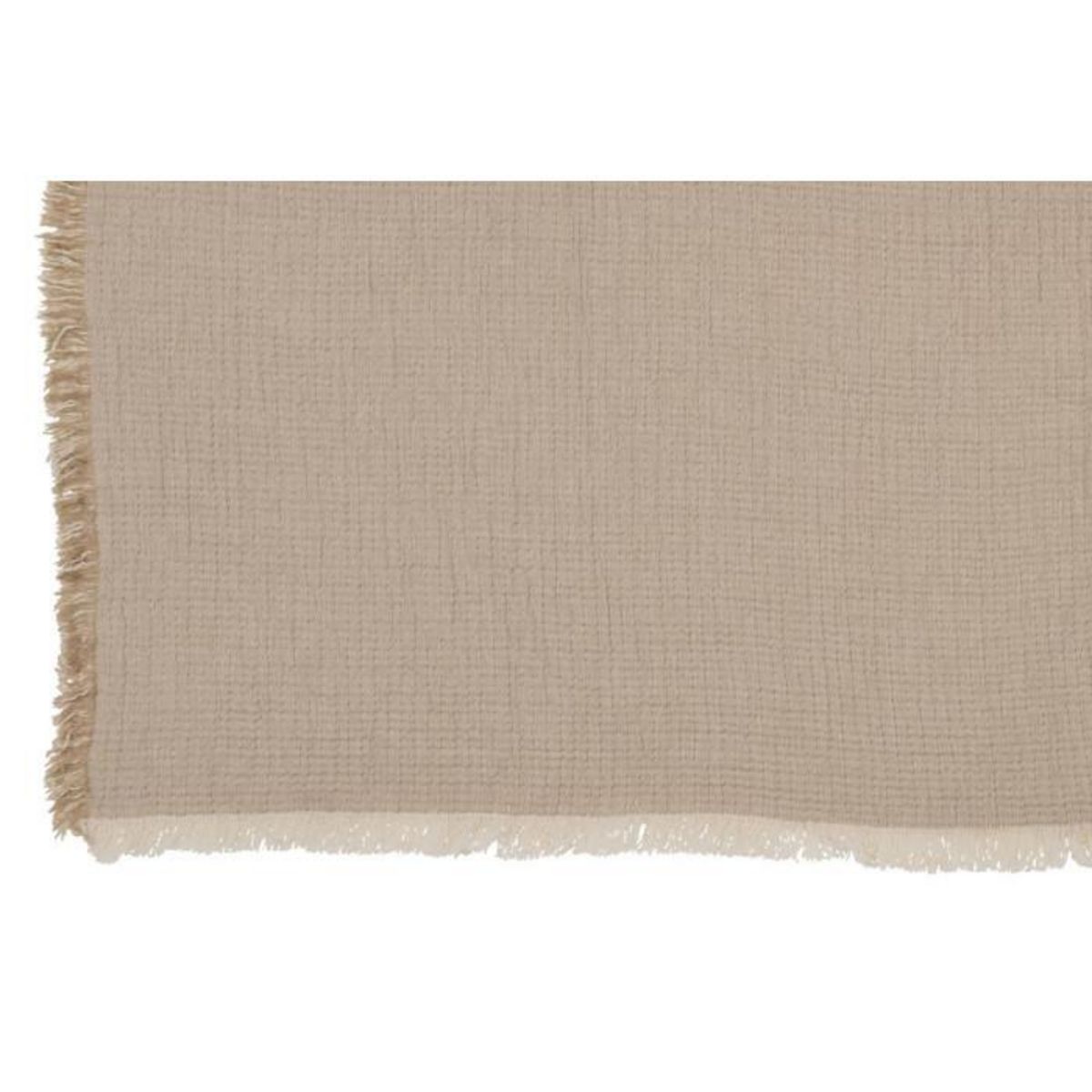 Paris Prix Plaid à Franges  Mousseline  130x180cm Beige Foncé