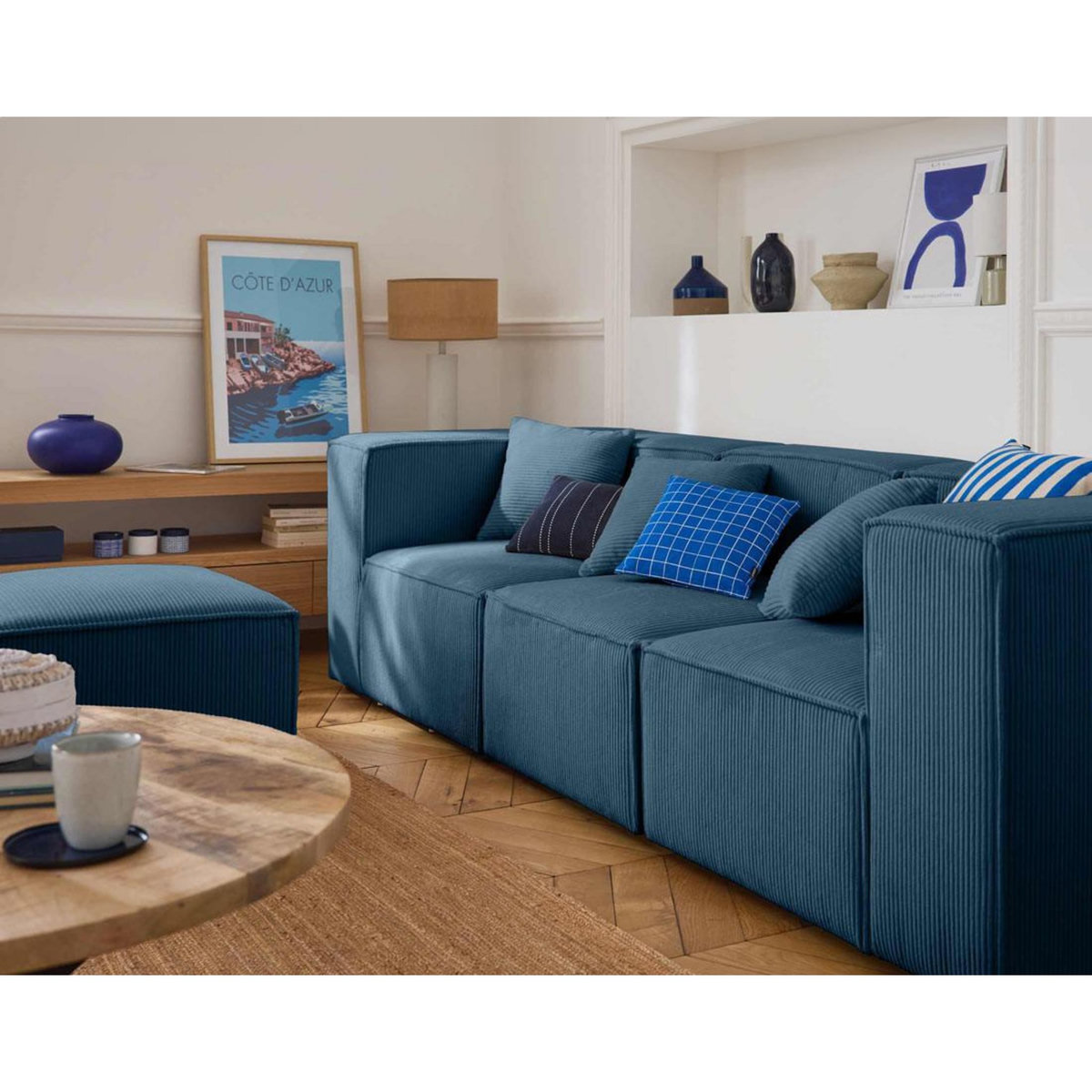 LISA DESIGN Arty - canapé modulable 3 places - en velours côtelé