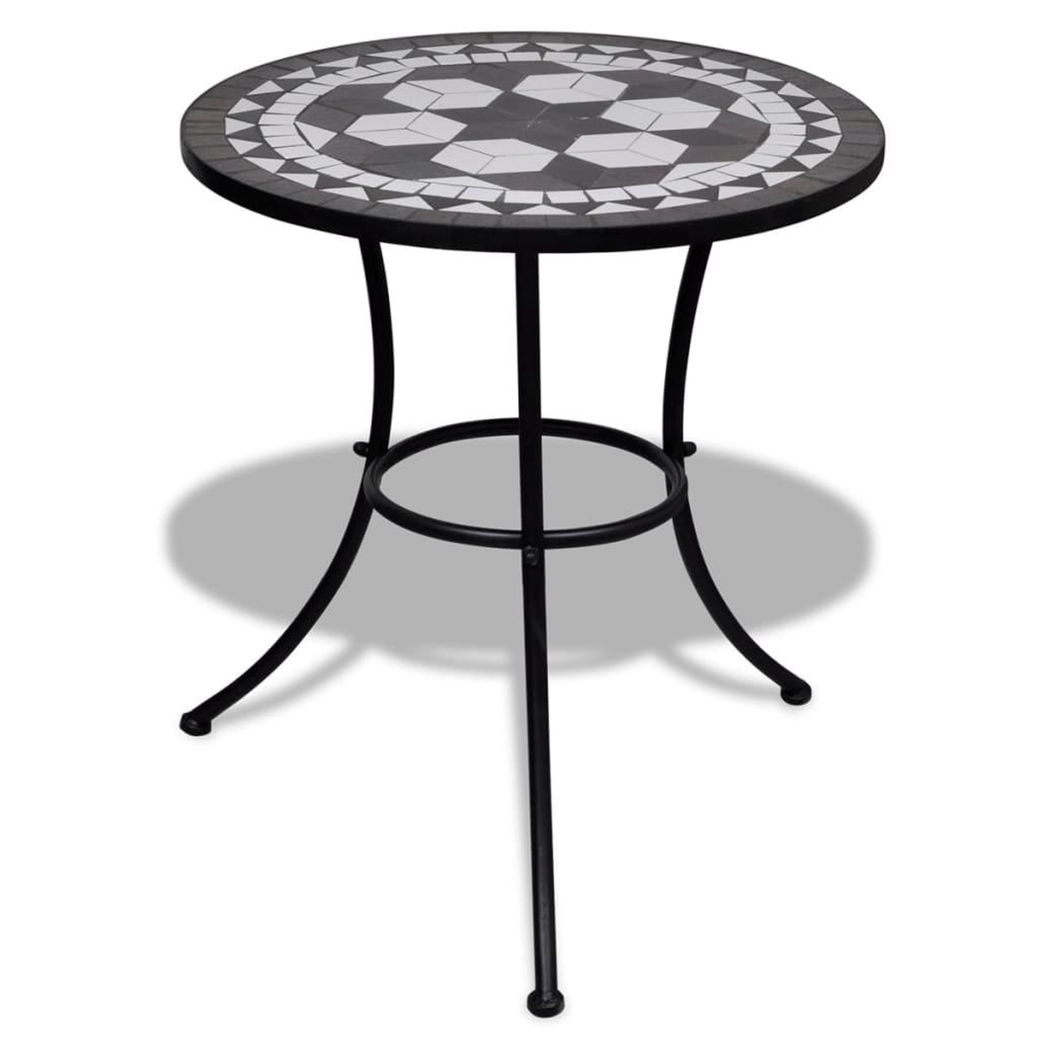 Voir la diapositive 1 : VIDAXL Table de bistro Noir et blanc 60 cm Mosaïque