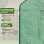 Voir la diapositive 6 : OUTSUNNY Serre de jardin 6 tablettes dim. 1,4L x 0,73l x 1,9H m porte déroulante fenêtres acier PE haute densité vert