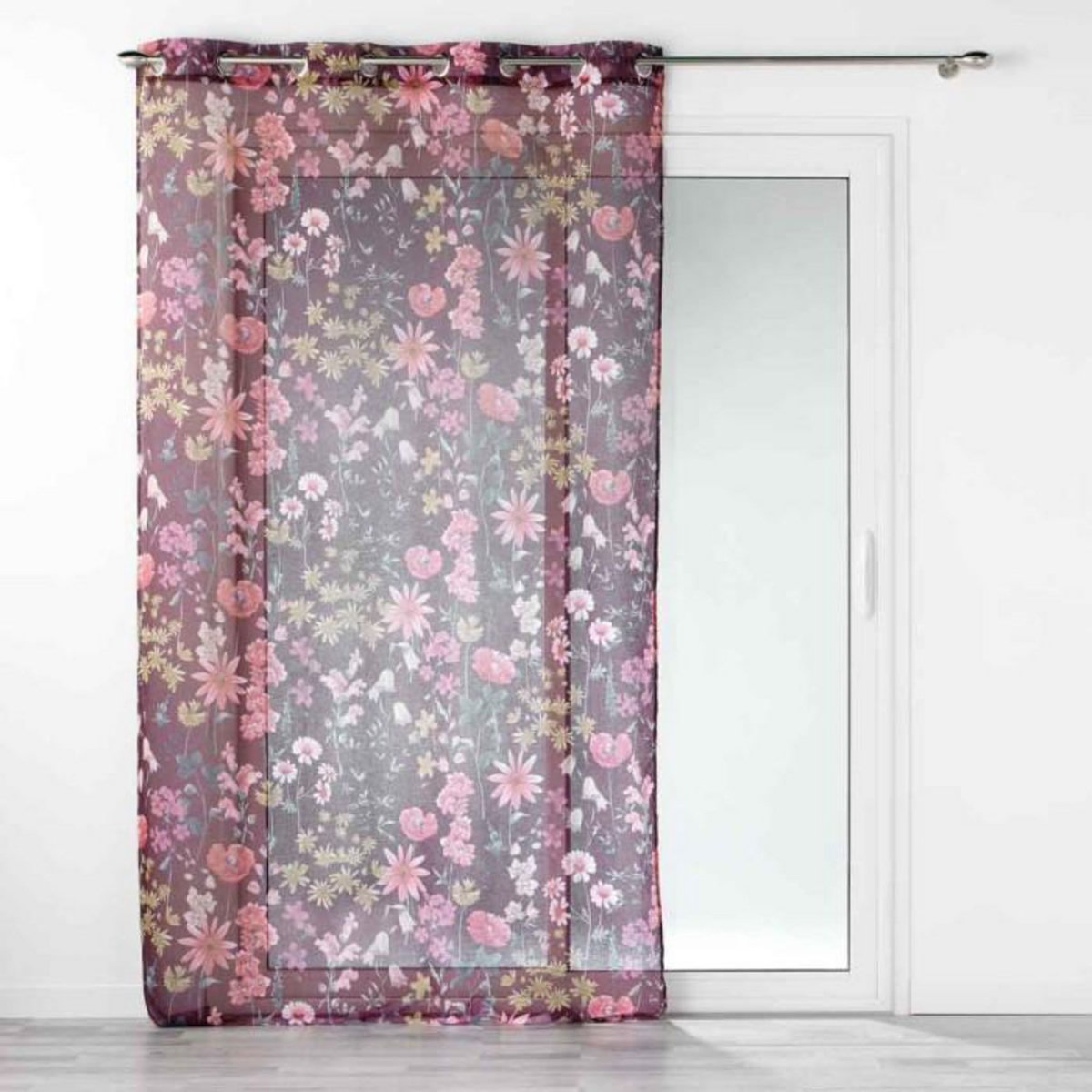 Paris Prix Rideau Voilage à Œillets  Florabella  140x240cm Prune