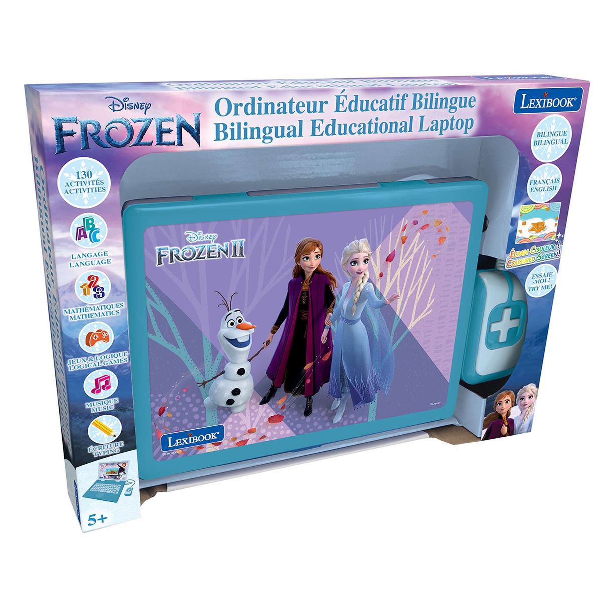 Voir la diapositive 2 : Lexibook Ordinateur éducatif couleur bilingue Reine des Neiges (FR/EN)