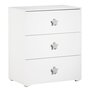 Voir la diapositive 2 : BABY PRICE Commode à langer 3 tiroirs NEW BASIC Boutons Etoile Gris
