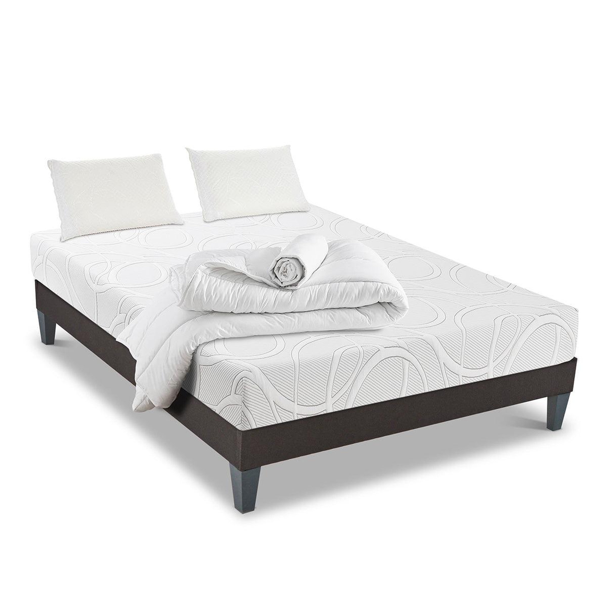 Voir la diapositive 4 : OLYMPE LITERIE Olympe literie | pack prêt à dormir poseidon | matelas mémoire de forme + sommier + accessoires
