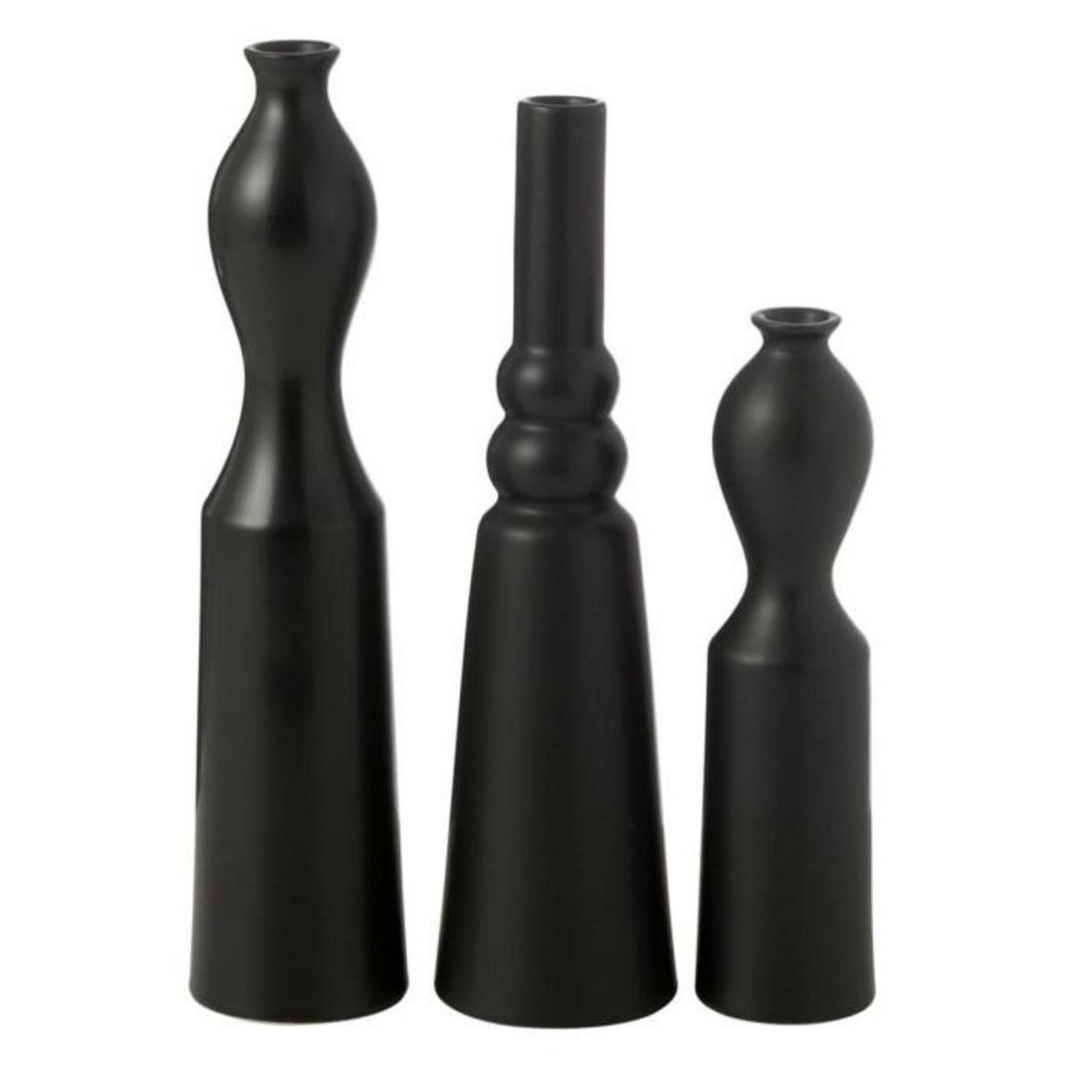 Paris Prix Lot de 3 Vases en Porcelaine  Leia  32cm Noir