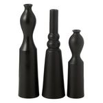 Paris Prix Lot de 3 Vases en Porcelaine  Leia  32cm Noir