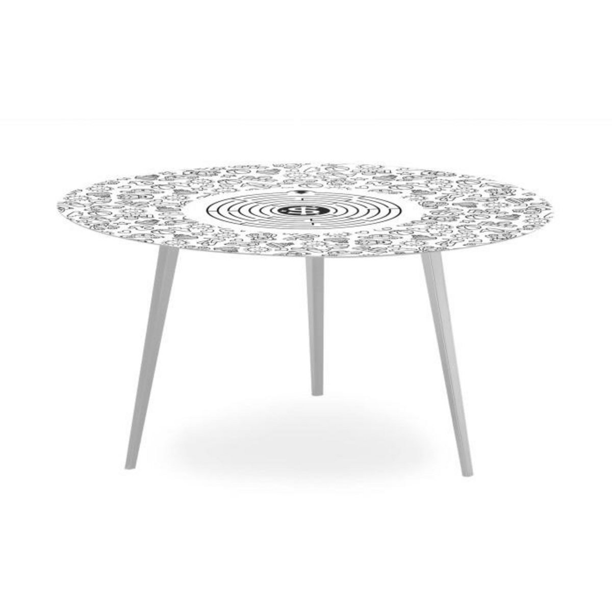 Paris Prix Table Basse 2 Covers  Kid  90cm Argent