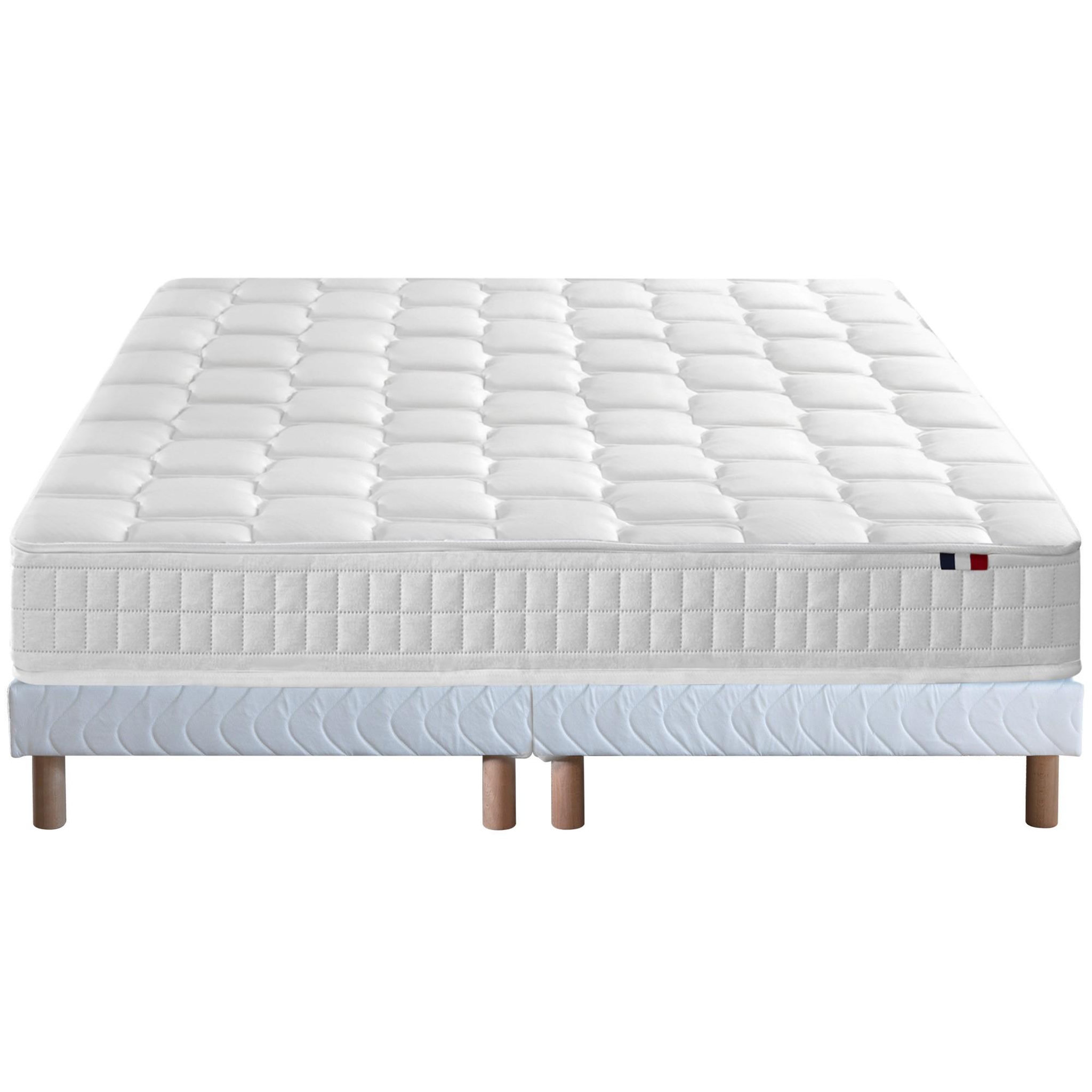 Voir la diapositive 2 : IDLITERIE Ensemble literie : matelas à ressorts ODYSSEE et mémoire de forme avec sommier - Qualité française