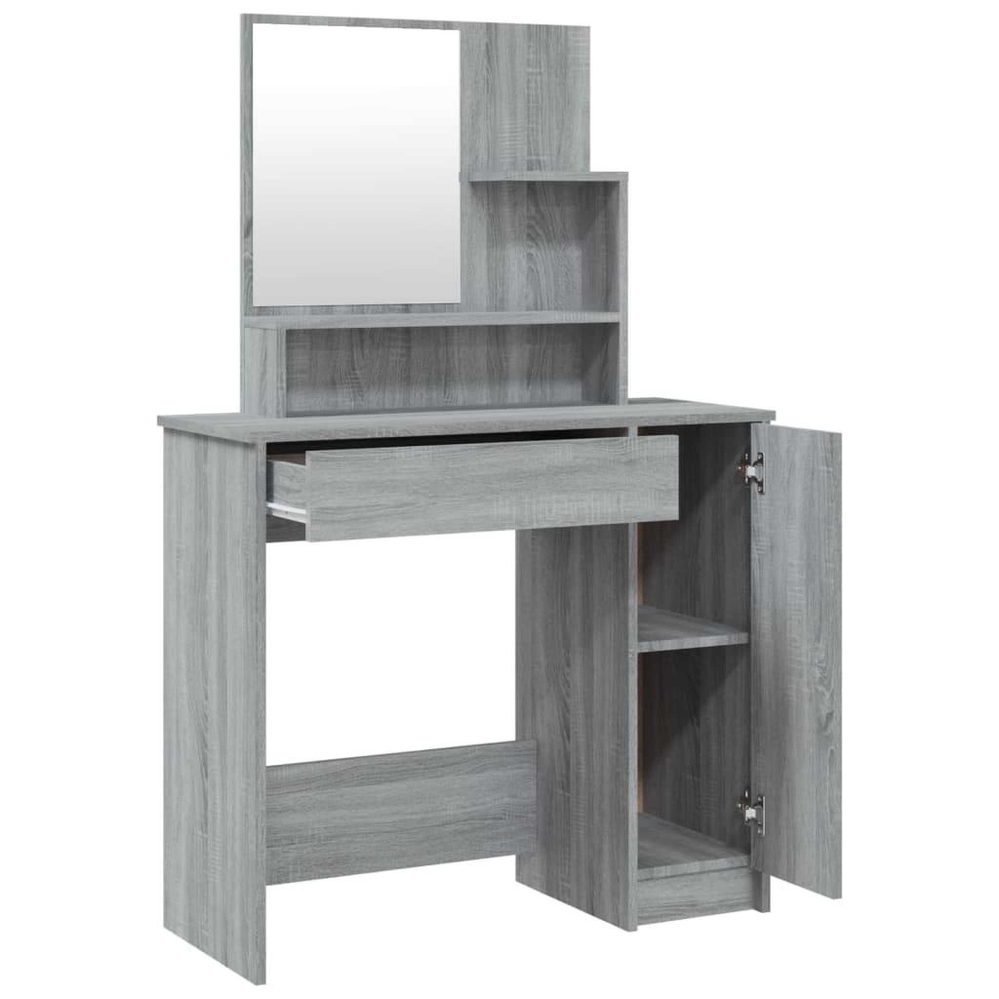 Voir la diapositive 5 : VIDAXL Ensemble de coiffeuse Sonoma gris 86,5x35x136 cm
