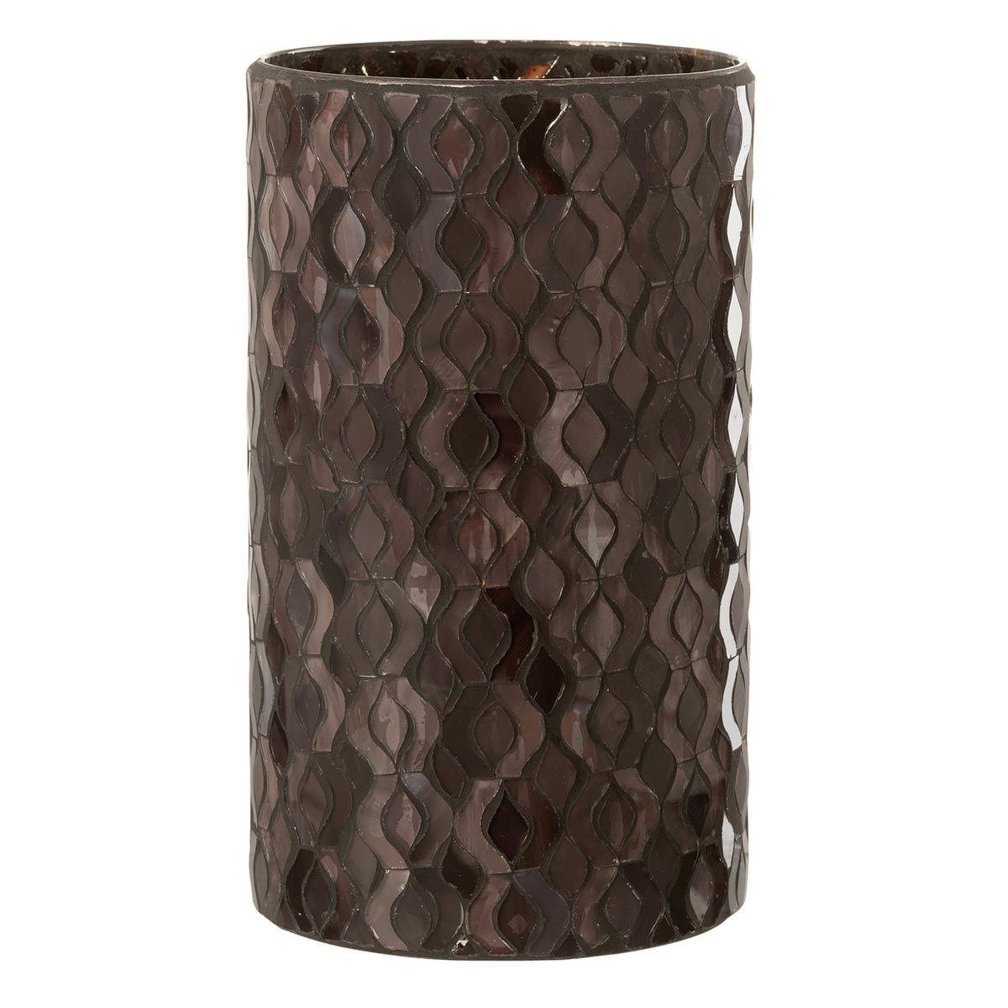 Voir la diapositive 1 : J-LINE Photophore en verre design  tazu  22cm gris