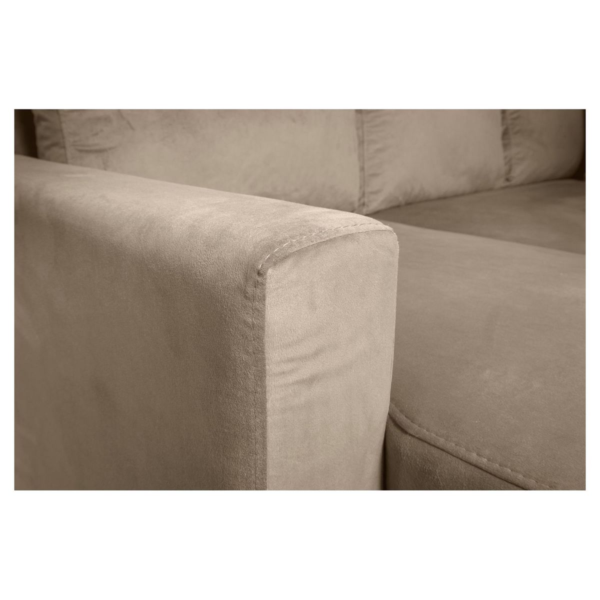 Canapé d'angle réversible convertible avec coffre en tissu ou velours GERALDINE 