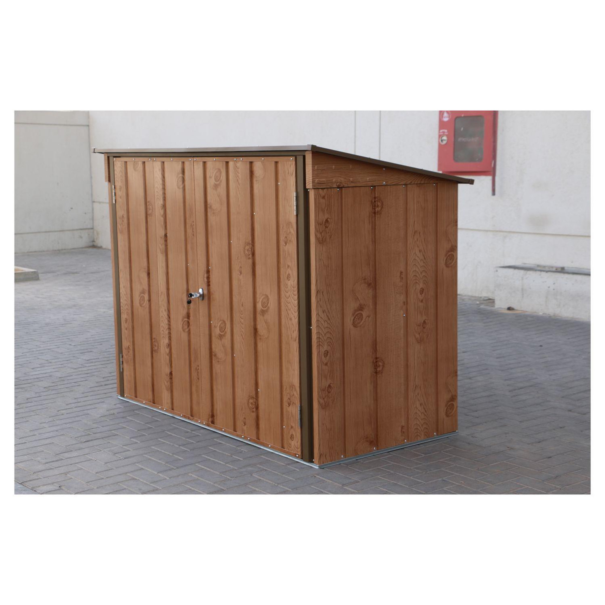 Voir la diapositive 2 : DURAMAX Abri à vélos - Métal - Imitation bois - 2,05m²