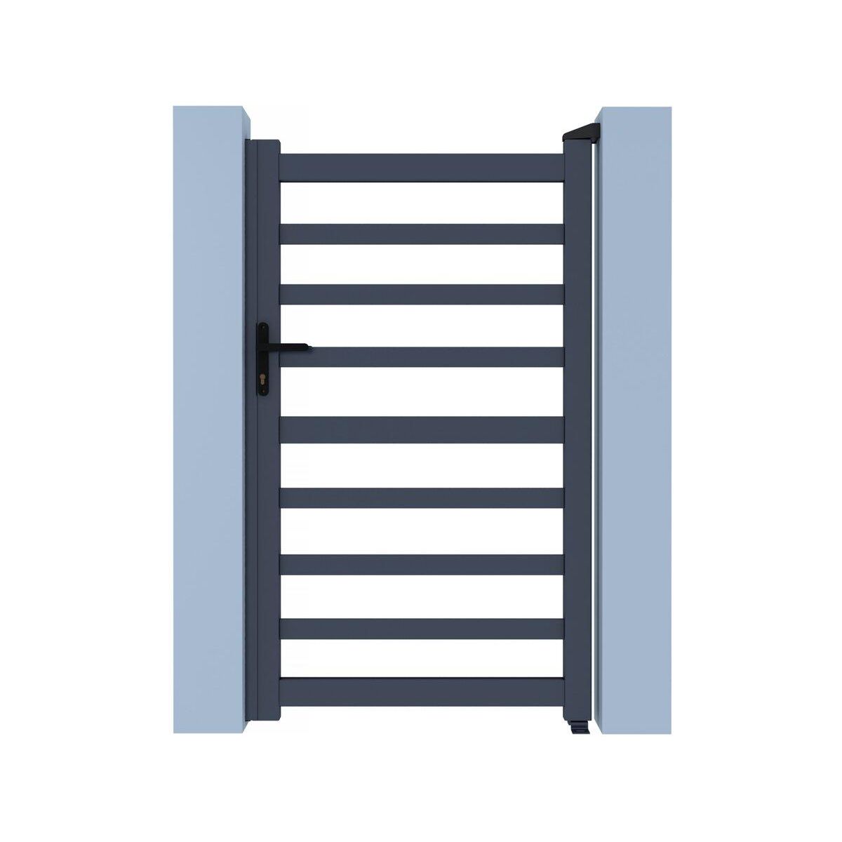 Habitat et Jardin Portillon aluminium ajouré  Marius  - 100 x 140 cm  - Gris