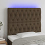 Voir la diapositive 3 : VIDAXL Tete de lit a LED Marron fonce 100x7x118/128 cm Tissu
